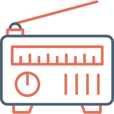 Radyo. Web simgesi basit illüstrasyon