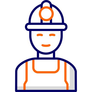 İşçi modern simge, vektör illüstrasyonu