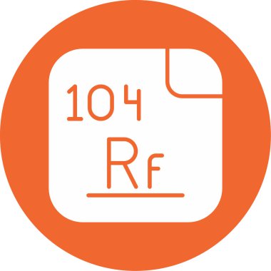 Rutherfordium ikon vektör illüstrasyonu