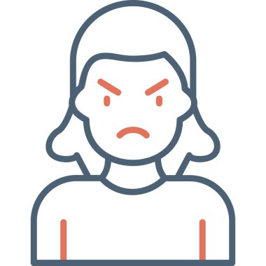 Kızgın Avatar simgesi vektör illüstrasyonu