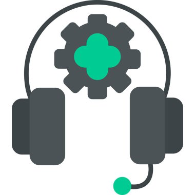 Tıbbi destek merkezi simgesi. Yuvarlak kare arkaplan üzerinde düz gri ve beyaz semboldür.