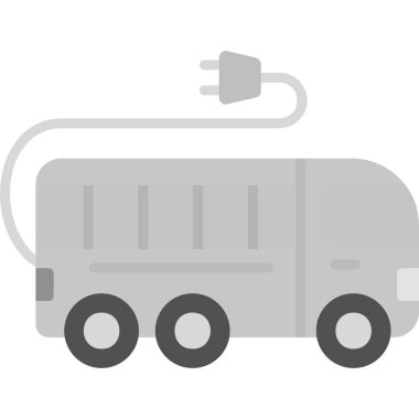 Electric Bus modern simgesi, vektör illüstrasyonu