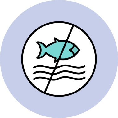 Balık yok. Web simgesi basit illüstrasyon