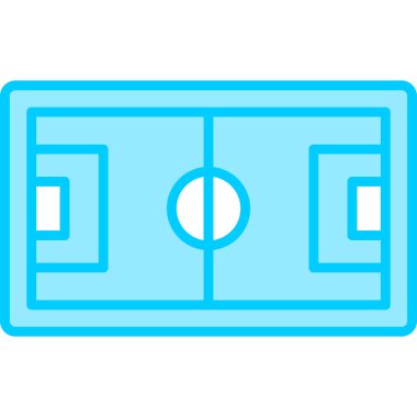 Futbol sahası simgesi, vektör illüstrasyonu