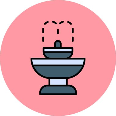 Çeşme simgesi, modern tasarım çizimi