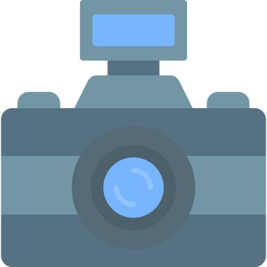 Fotoğraf Kamerası Simgesi. Vektör İllüstrasyonu