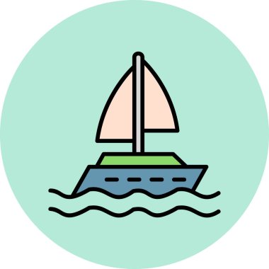 Yat. Web simgesi vektör illüstrasyonu