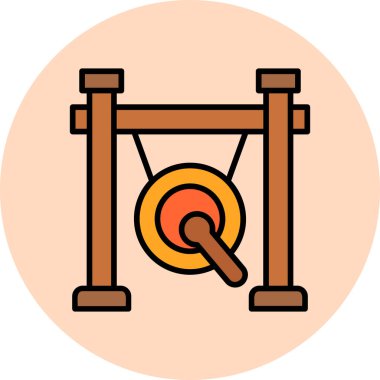Gong modern simgesi, vektör illüstrasyonu
