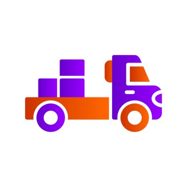 delivery truck icon vector. thin line sign