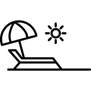 Plaj sandalyesi ikonu. vektör illüstrasyonu 