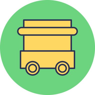 Yemek arabası. Web simgesi basit illüstrasyon