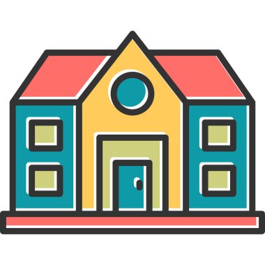 Bina. Web simgesi basit illüstrasyon