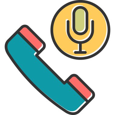 Mikrofon. Web simgesi basit illüstrasyon