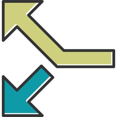 Yol web simgesini böl basit tasarım