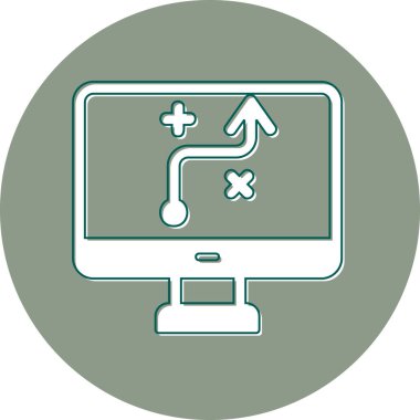 Bilgisayar ekranında strateji oku 