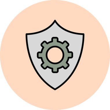 Koruma çizgisi simgesi, vektör illüstrasyonu