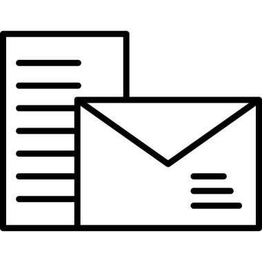 Mektup. Web simgesi basit illüstrasyon