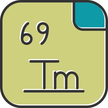 Thulium simgesi vektör çizimi