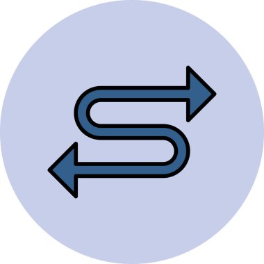 Zigzag Ok simgesi vektör illüstrasyonu