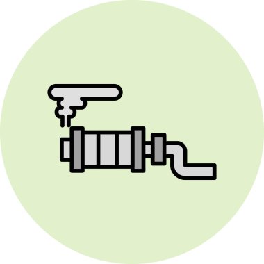 Egzoz Borusu basit simgesinin vektör illüstrasyonu