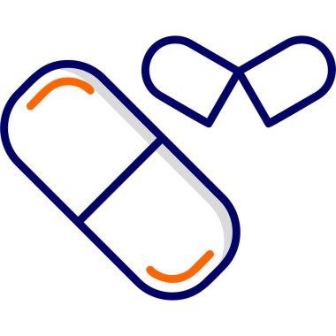 Kapsül hapları. Web simgesi basit illüstrasyon