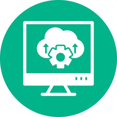 vector cloud technology icon illustration