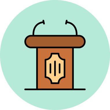 Podyum. Web simgesi basit bir illüstrasyon. Tribün simgesi