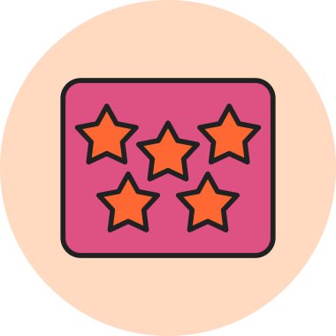 Beş Yıldız, vektör çizimi, düz tabela, katı tasarım