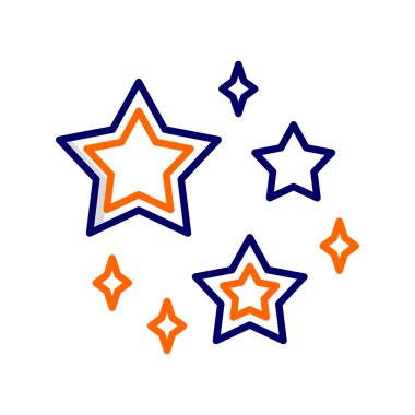 Beyaz arkaplanda izole edilmiş yıldız simgesi vektörü, şeffaf işaret