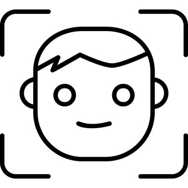 Mutlu Yüz Kimliği, basit simge illüstrasyonu, erişim ve kimlik