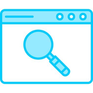 Web sitesi için arama simgesi, vektör illüstrasyonu. Tarayıcı Aranıyor