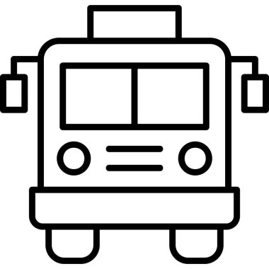 Otobüs simgesi, modern tasarım illüstrasyonu