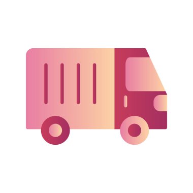 dağıtım kamyonu ikonu vektör çizimi