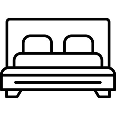 Yatağa. Web simgesi basit illüstrasyon