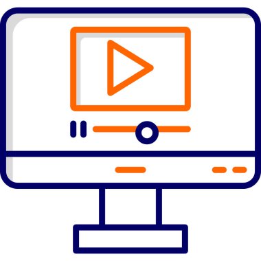 video. Web simgesi basit illüstrasyon