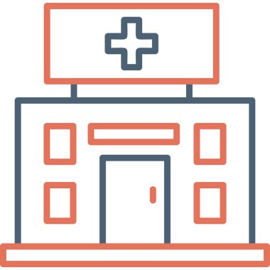 Hastane. Web simgesi basit illüstrasyon