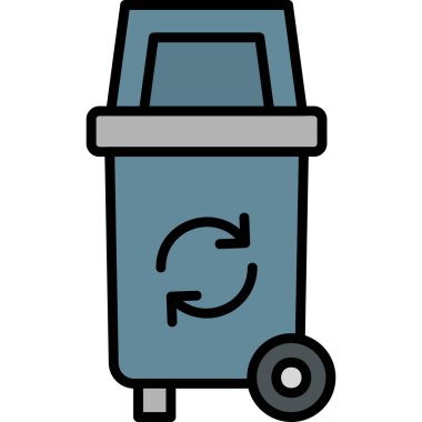 Çöp kutusu. Basit illüstrasyon