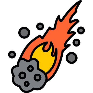 cartoon art illustration of falling down Meteor