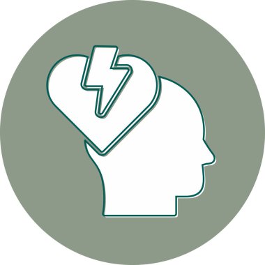 Kırık kalp ikonu, modern tasarım çizimi