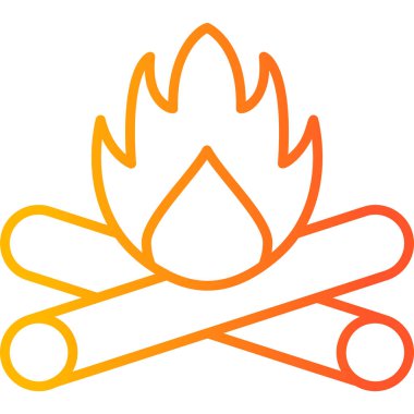 kamp ateşi ikonu vektör illüstrasyonu