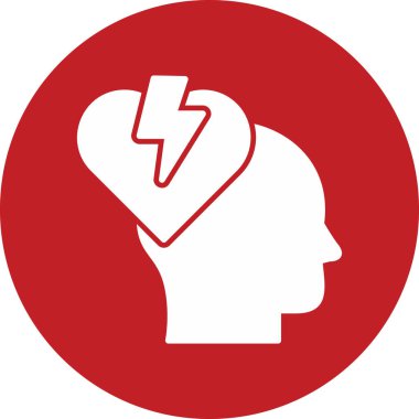 Kırık kalp ikonu, modern tasarım çizimi