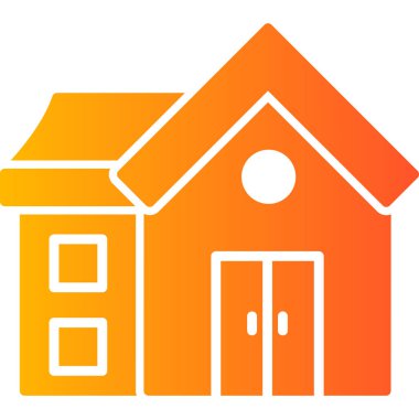 Arkaplanda emlak evi simgesi.