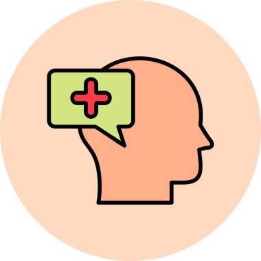 Olumlu düşünme modern simgesi, vektör illüstrasyonu 