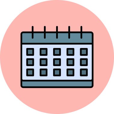 Takvim simgesi, vektör illüstrasyonu basit tasarım