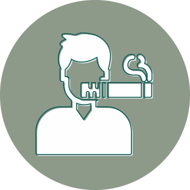 Sigara içiyor. Web simgesi basit tasarım