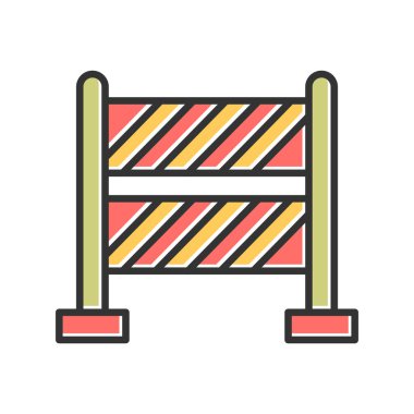 bariyer vektör ince çizgi simgesi