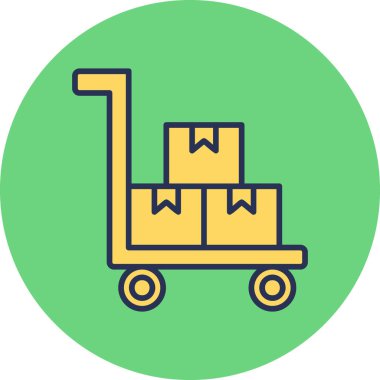 Fabrika tramvayı modern simgesi, vektör illüstrasyonu