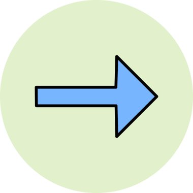 Sağ Ok simgesi, vektör illüstrasyonu