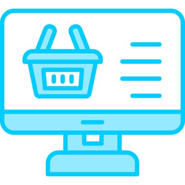 Alışveriş çevrimiçi web simgesi basit illüstrasyon