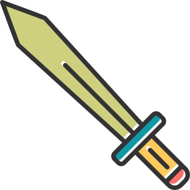 Kılıç. Web simgesi basit illüstrasyon